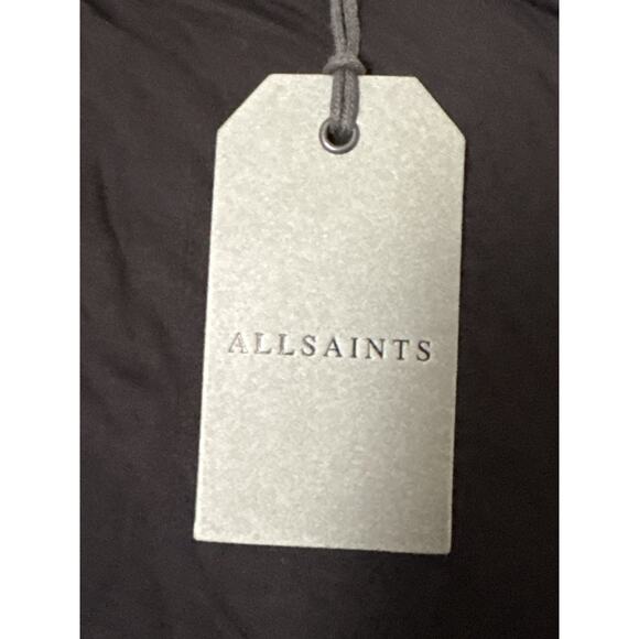 AllSaints Helix Draped Dress Indigo Black Size 2 NWT $178 Orig. Asymmetric Hem - Picture 9 of 14